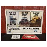 (3) Wix Filters, Dunlop, Contains Lead Signs