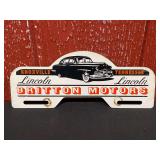 1949 Lincoln Britton Motors License Plate Topper