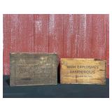 (2) Wooden Boxes