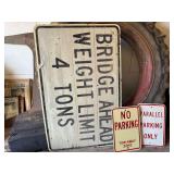 Lot of 3 Vintage Road & Parking Signs