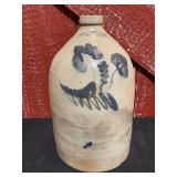 J.M. Mott & Co. Salt Glazed Cobalt Decorated 3 Gal. Stoneware Jug