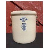 White Hall 5 Gal. Crock w/Metal Handles