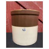 Stoneware Brown/White 6 Gal. Crock