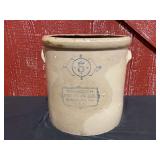 Monmouth Pottery Co. Cobalt Stencil 5 Gal. Crock w/Molded Handles