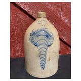 Westtroy Pottery Salt Glazed Cobalt Decorated 4 Gal. Stoneware Jug