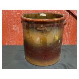 Peoria Pottery Salt Glazed 6 Gal. Crock w/Applied Handles
