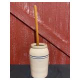 Marshall Pottery Co. 4 Gal. Stoneware Churn w/Replacement Plunger