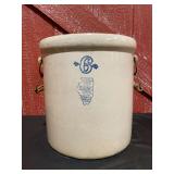 White Hall 6 Gal. Crock w/Metal Handles