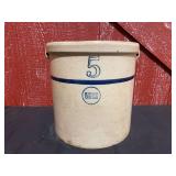 Blue Band Stoneware 5 Gal. Crock