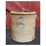 Salt Glazed 3 Gal. Stoneware Crock w/Applied Handles