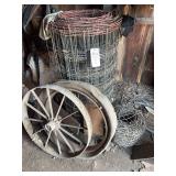 Rolls of Fence and Barbed Wire (2) Wheels