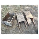 (2) Small Engine Carts & Wooden Box