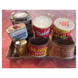 Old Coffee and Oil tins.