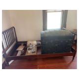 Chest, Spindle Bed Frame and Bottles