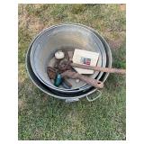 (3) Galvanized Buckets & Contents