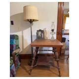 Table, Lamp, Oil Lamp, and Picture Frame
