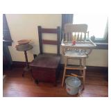 Highchair, Rattle, Diaper Pale, Chamber Pot, Table and Snack Bowl