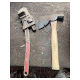 Wrench, Hatchet, and Assorted Glass Insulators