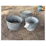(3) Galvanized Buckets