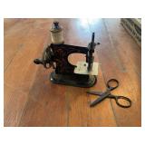 Mini German made Sewing Machine & Vintage Scissors