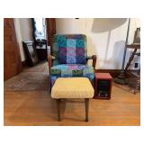 Colorful Rocker, Footstool, and Portable Heater