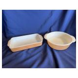 (2) Fire King Peach Lustre Dishes