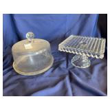 (2) Glass Cake Plates