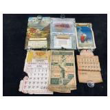 Assorted Calendars from 1919, 1920, 1927, & 1939
