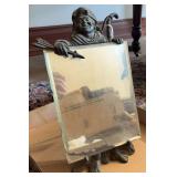 Late 1800s Antique Black Art Framed Mirror