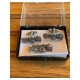 Caterpillar Wheel Loader Cuff Links + Tie Clip