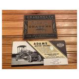 (2) J.D. Adams Road Graders Catalog + Ink Blotter