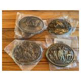 (4) Hesston + Quarter Horse Belt Buckles