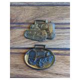 (2) Oliver + Cletrac Watch Fobs