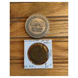 (2) Caterpillar 50 Years + 100 Years Medallions