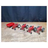 (5) 1/32 IH Tractors + Wagon Ertl