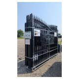 (1) Set - KJ Heavy Duty 7 ft (H) x 20 ft (L) Metal Farm Driveway Gate - Deer in woods