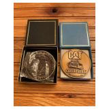 (2) Caterpillar Medallion