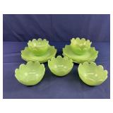 Fire King Jadite Lotus Leaf and Bloom Sets
