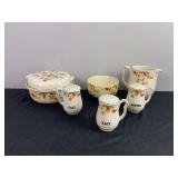 (7) Pieces of Jewel Tea Autumn Leaf Pottery
