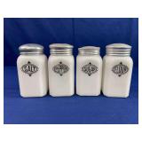 Set of (4) Anchor Hocking Milk Glass Shakers