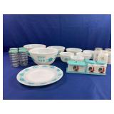 Hazel Atlas Mixing/Nesting Bowls, Anchor HOcking Shakers, Tipp City Spice Jars, & Misc. Glass Shakers