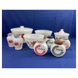 Fire King Tulip Glassware & Anchor Hocking Grease Jars