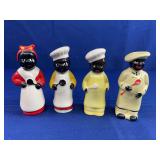 (3) Black Americana Pie Birds & (1) Salt Shaker