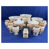 Fire King Tulip Nesting Bowls and Shakers