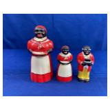 Vintage Mammy and Uncle Moses Salt & Pepper Shakers and Aunt Jemima Syrup Bottles