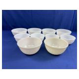 (10) Fire King Swirl Milk Glass Bowls