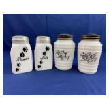 (4) Milk Glass Shakers