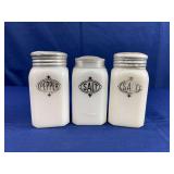 (3) Anchor Hocking Milk Glass Shakers