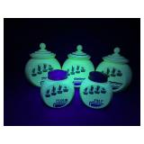 Anchor Hocking Uranium Grease Jars and Shaker Set