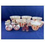 Fire King Red Dot Nesting Bowls, Shakers, and More
